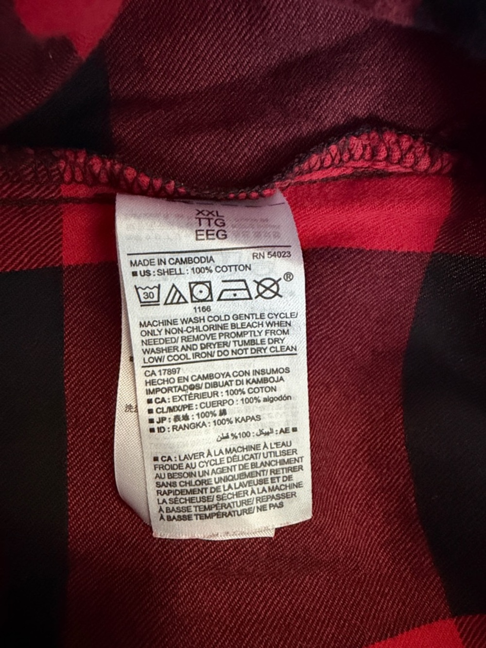Old Navy Red and Black Buffalo Plaid Boyfriend Shirt XXL - Picture 4 of 4